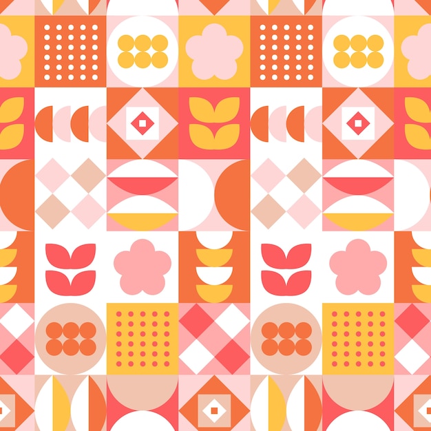 Flat geometric mosaic pattern design