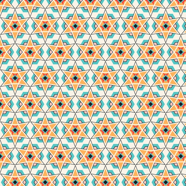 Flat geometric mosaic pattern design