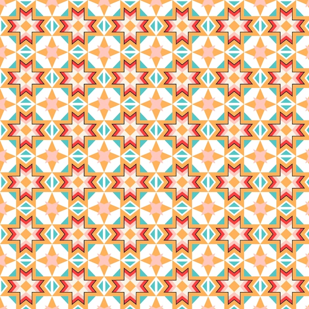 Flat geometric mosaic pattern design