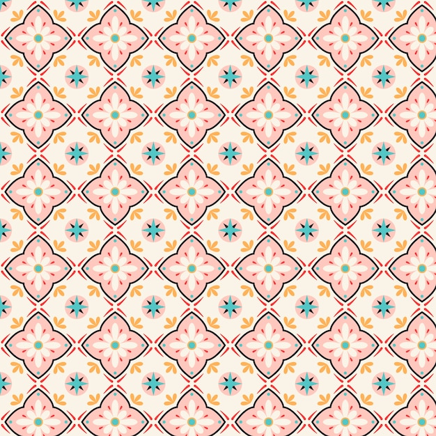 Free vector flat geometric mosaic pattern design