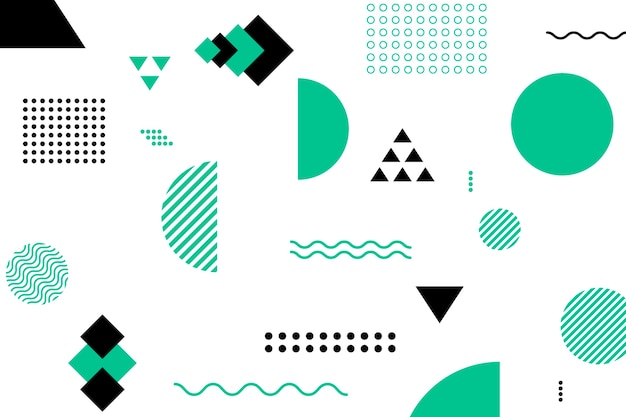 Flat geometric shapes background