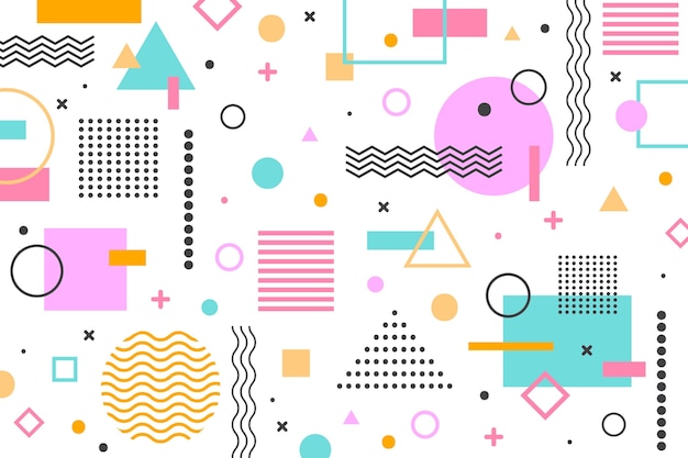 Flat geometric shapes background