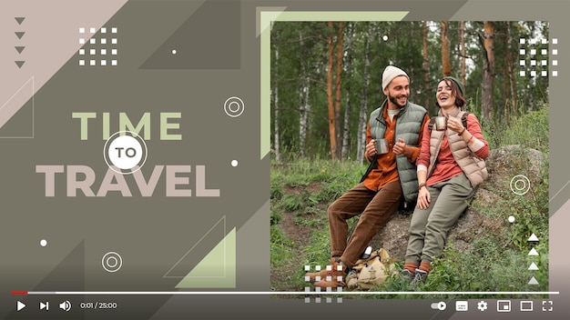 Flat geometric travel youtube thumbnail