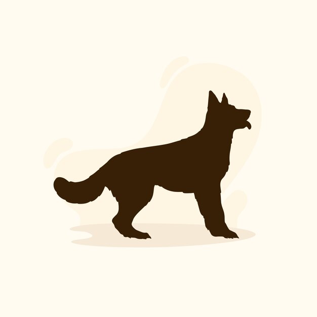 Flat german shepherd silhouette