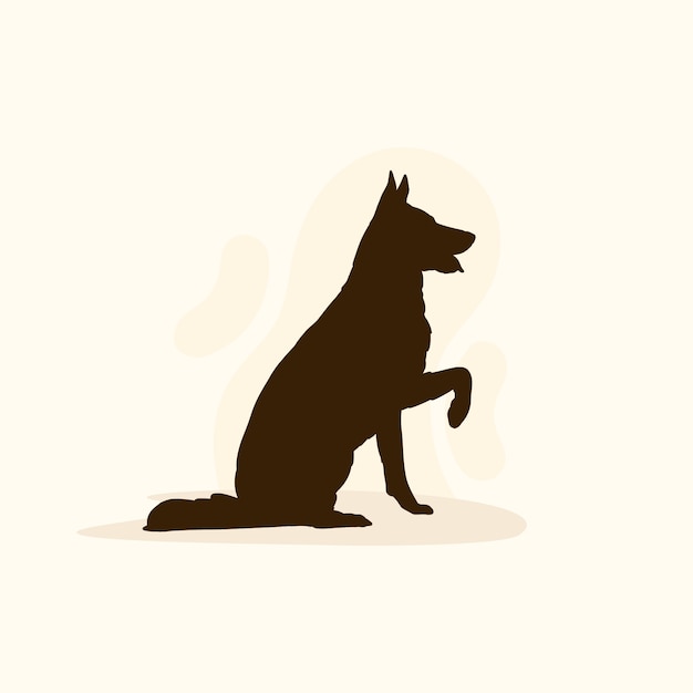 Free vector flat german shepherd silhouette