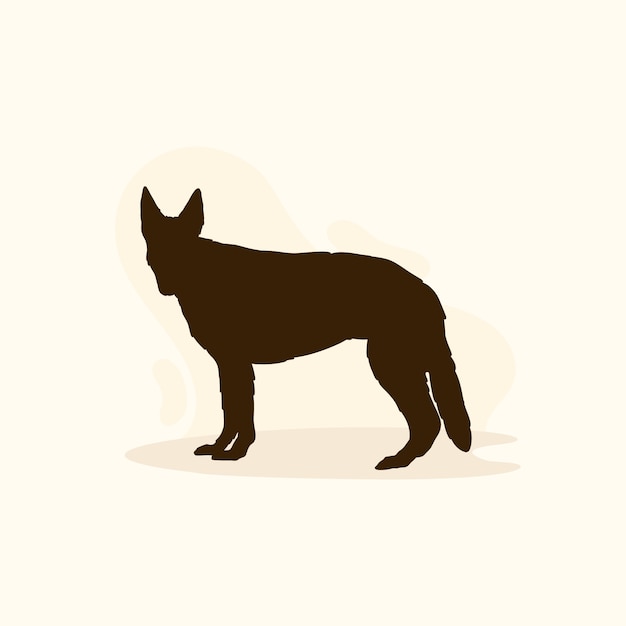 Free Vector flat german shepherd silhouette