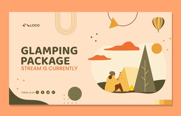 Flat glamping twitch background