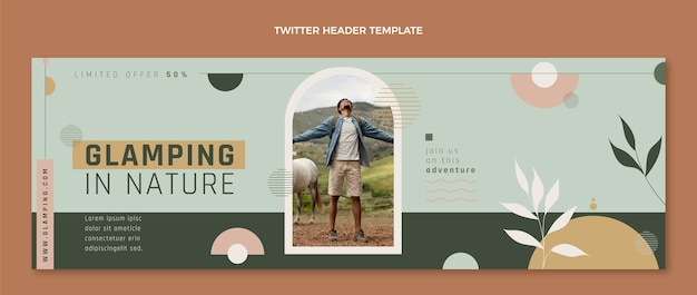 Flat glamping twitter header