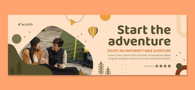 Flat glamping twitter header