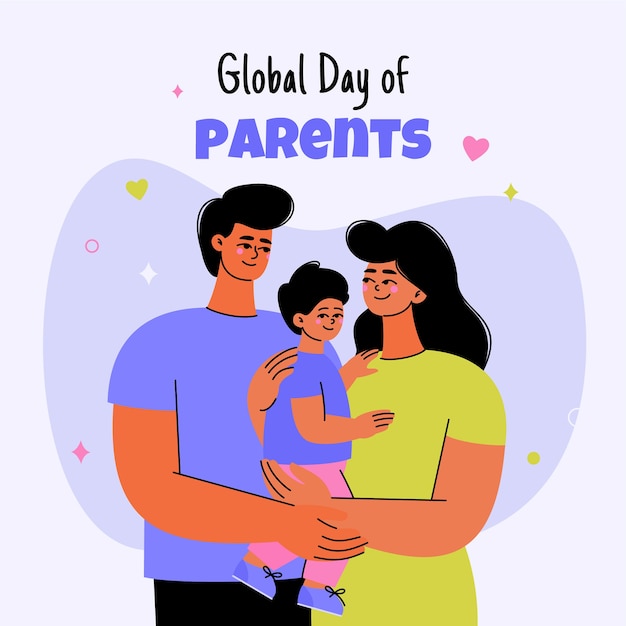 Free Vector flat global day of parents illustration