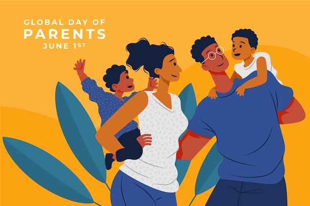 Free vector flat  global day of parents