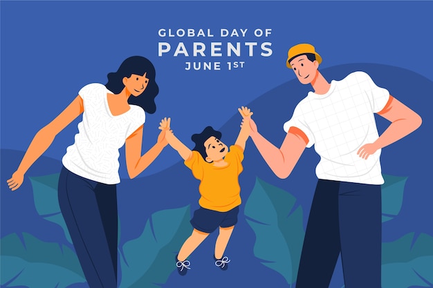 Free Vector flat  global day of parents