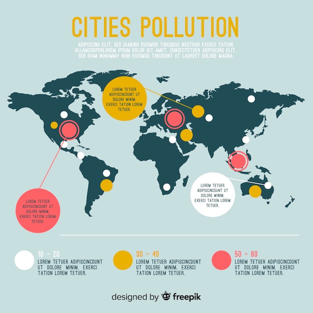 Free Vector flat global environmental problems infographic