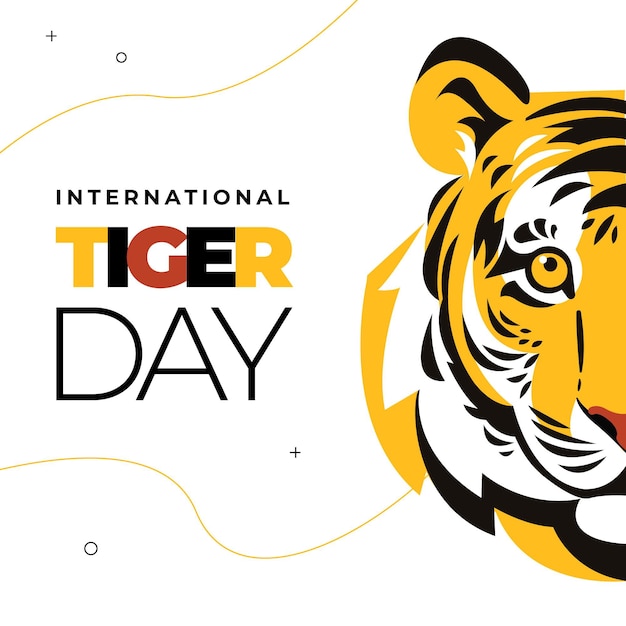 Flat global tiger day illustration