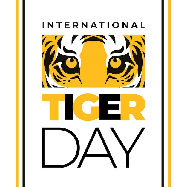 Free Vector flat global tiger day illustration