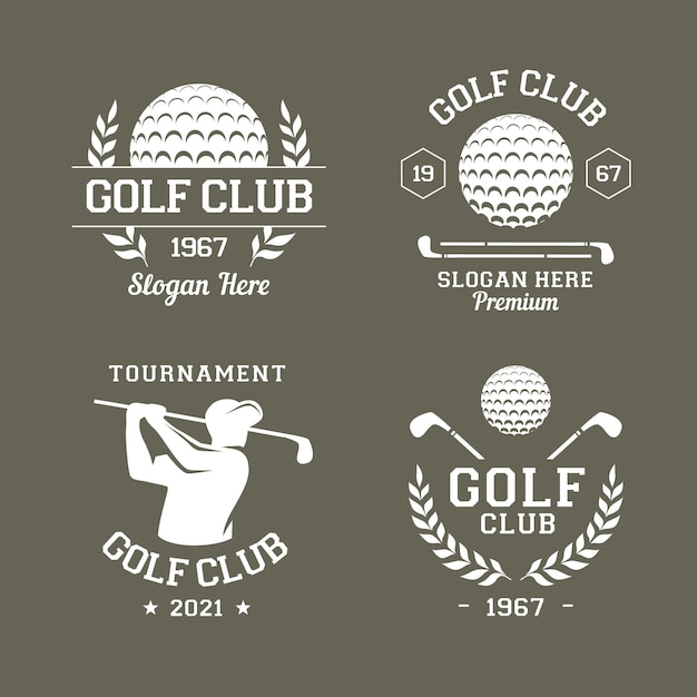 Free Vector flat golf logo collection