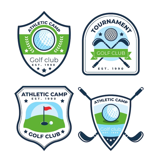 Flat golf logo collection