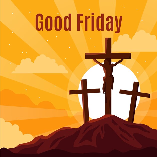 Flat good friday illustration