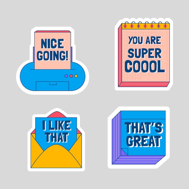 Flat good job stickers pack