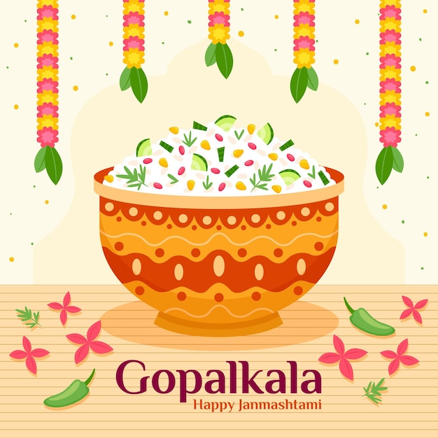 Free Vector flat gopalkala illustration