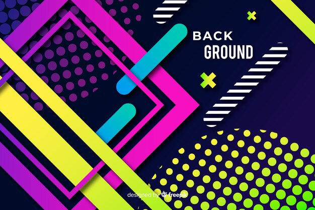 Flat gradient geometric shapes background