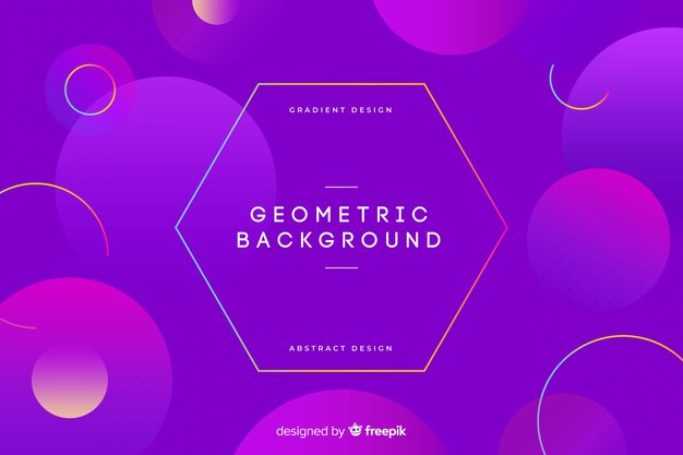 Flat gradient geometric shapes background