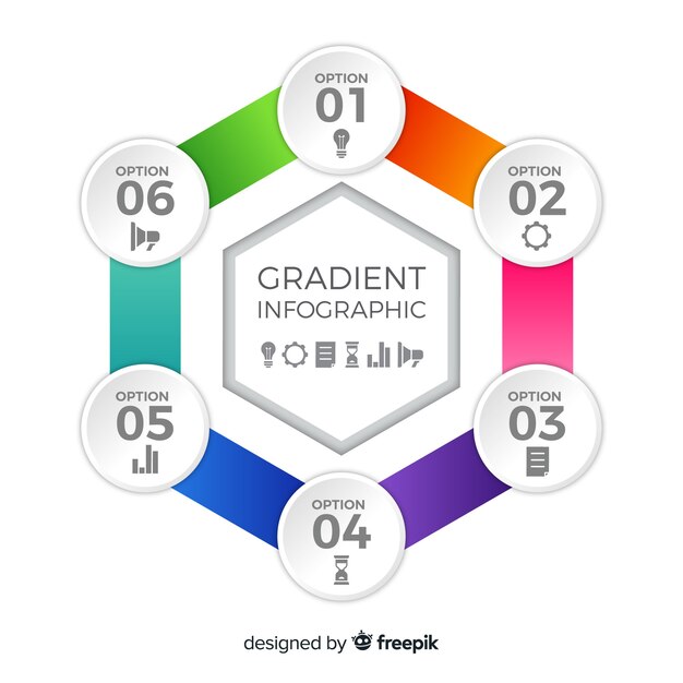 Flat gradient infographic template