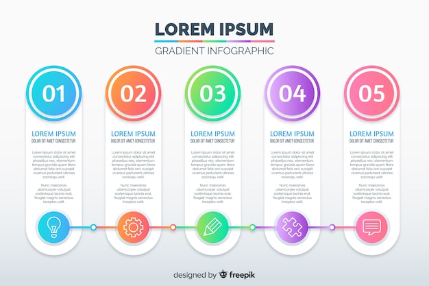 Flat gradient infographic template