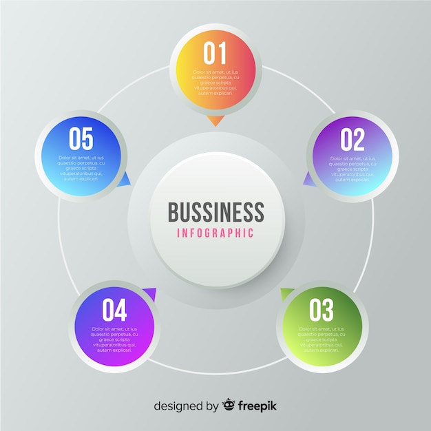 Flat gradient infographic template