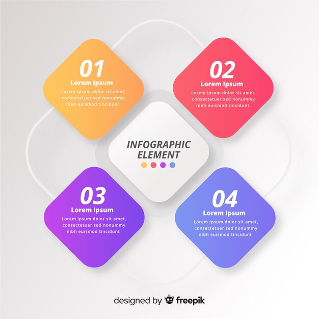 Flat gradient infographic template