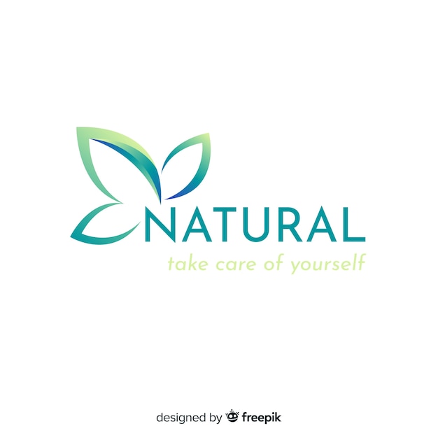 Free Vector flat gradient nature concept logotype