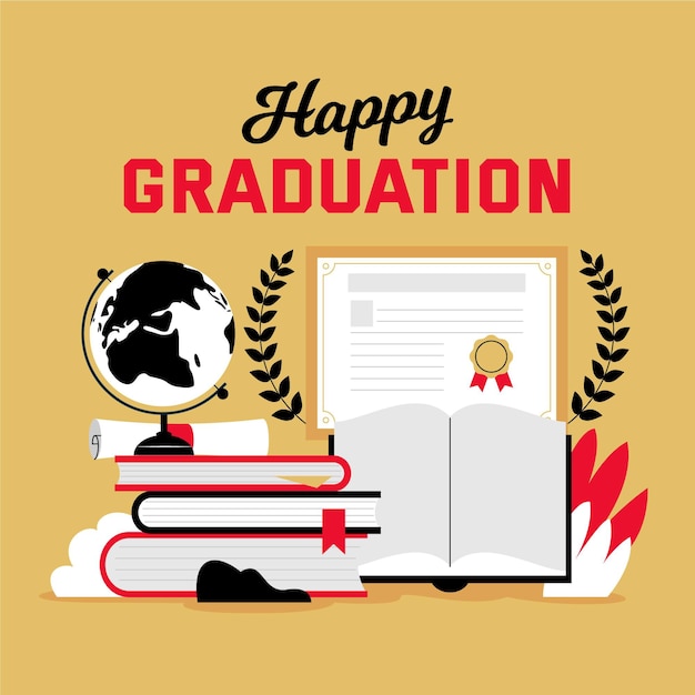 Free vector flat graduation illustration