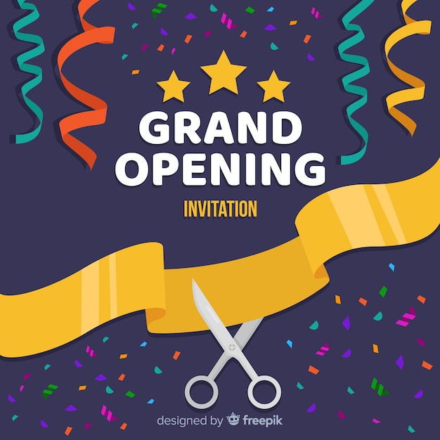 Free Vector flat grand opening background