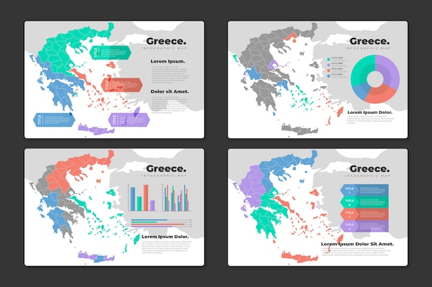 Flat greece map infographic