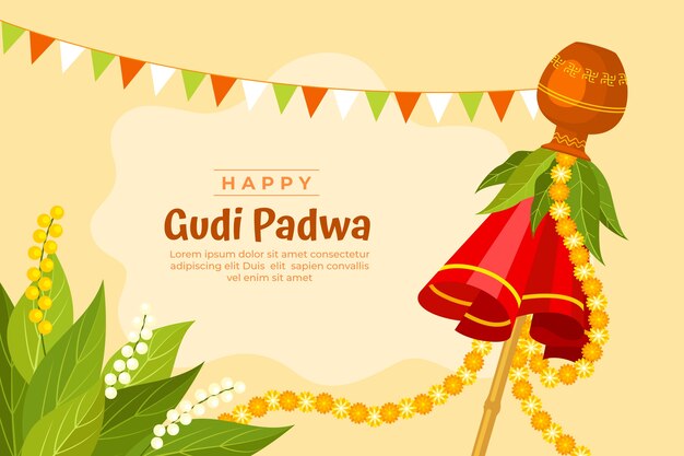 Flat gudi padwa background