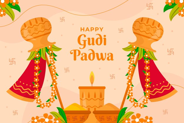 Flat gudi padwa background