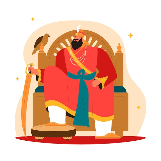 Free Vector flat guru gobind singh jayanti illustration