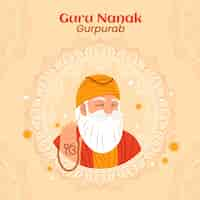 Free vector flat guru nanak gurpurab illustration