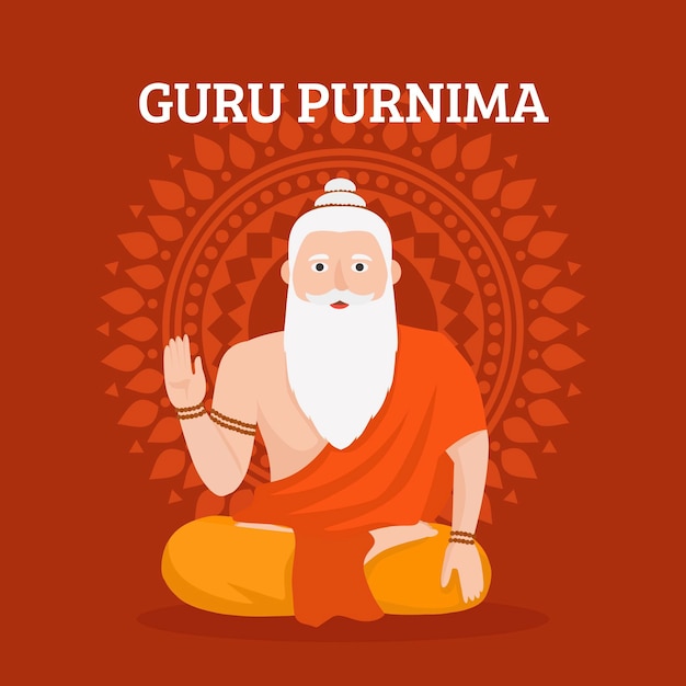 Free Vector flat guru purnima illustration