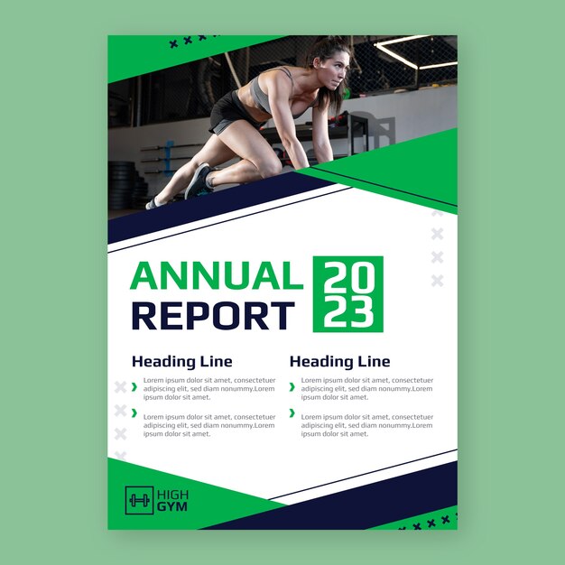 Flat gym and exercise annual report template