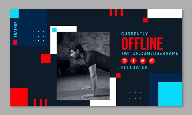 Flat gym twitch background