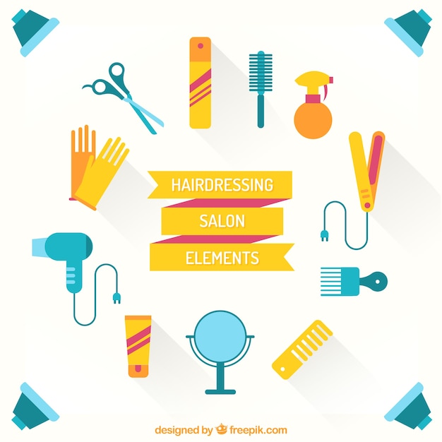 Flat hairdressing salon elements