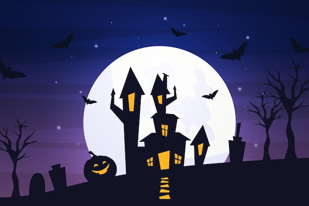 Flat halloween background