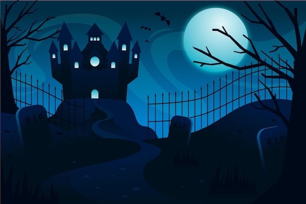 Free Vector flat halloween background