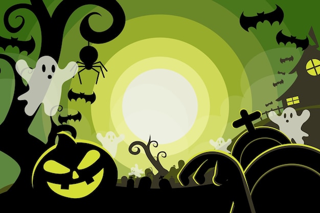 Free vector flat halloween background