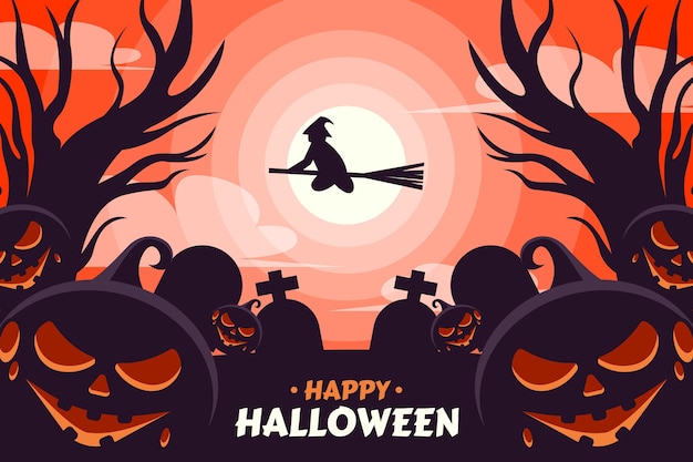 Flat halloween background