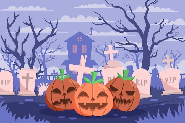 Free Vector flat halloween background