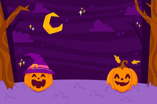 Flat halloween background