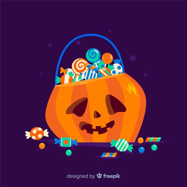 Flat halloween bag design