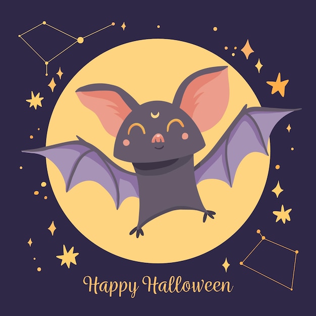 Free Vector flat halloween bat illustration